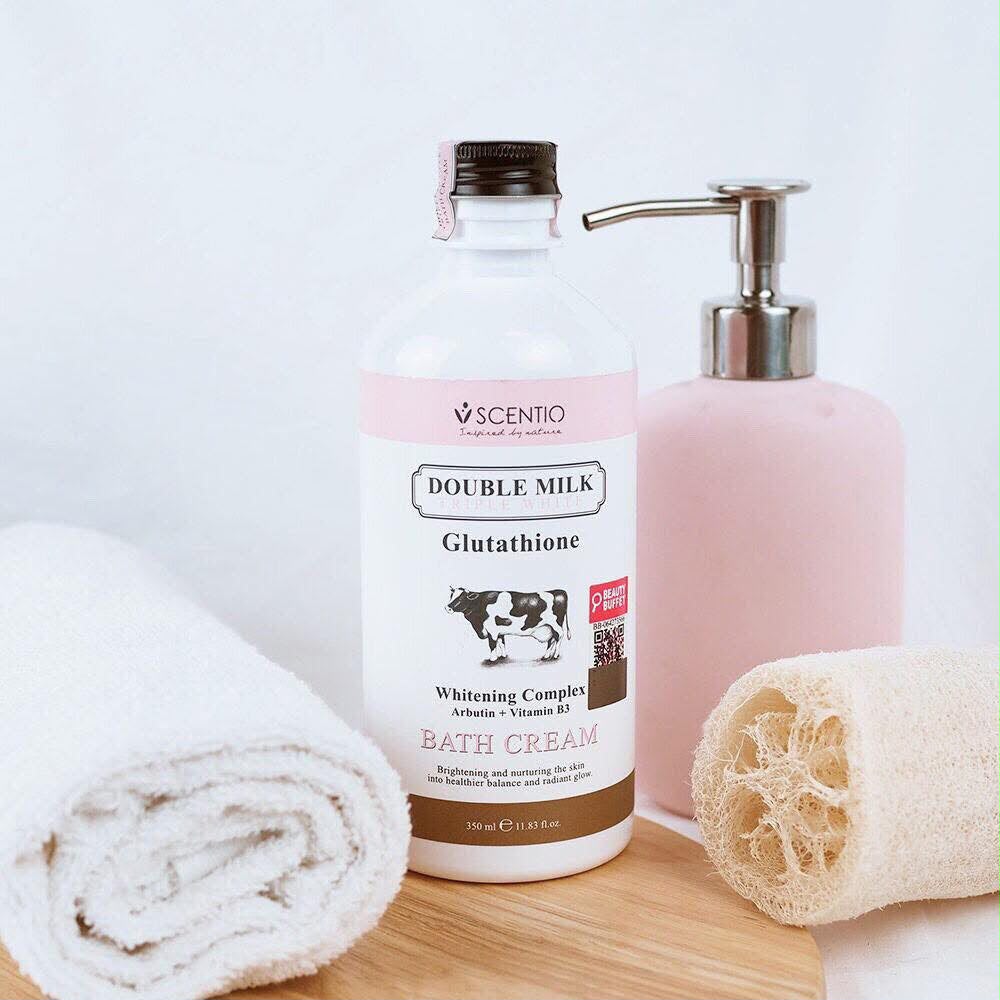 SCENTIO SCENTIO DOUBLE MILK Glutathione Whitening Complex Bath Cream